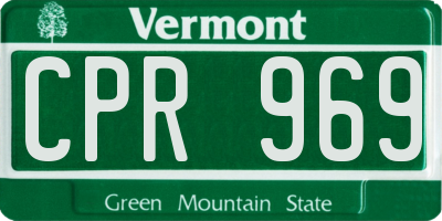 VT license plate CPR969