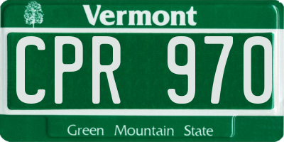 VT license plate CPR970