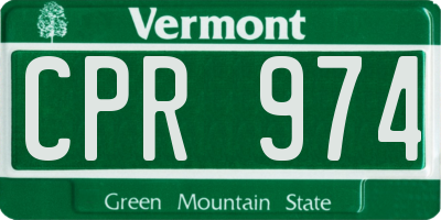 VT license plate CPR974