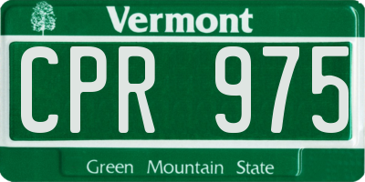 VT license plate CPR975