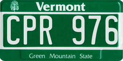 VT license plate CPR976