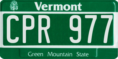 VT license plate CPR977
