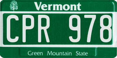 VT license plate CPR978