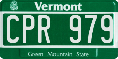 VT license plate CPR979