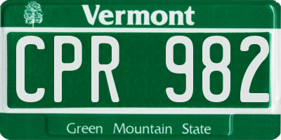 VT license plate CPR982