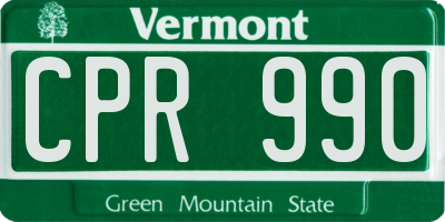VT license plate CPR990