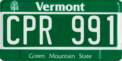 VT license plate CPR991