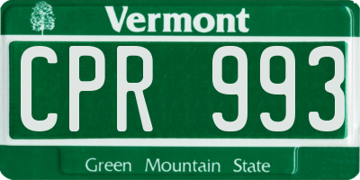 VT license plate CPR993