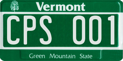 VT license plate CPS001