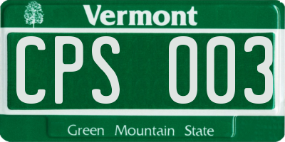 VT license plate CPS003