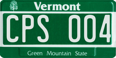 VT license plate CPS004
