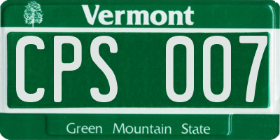 VT license plate CPS007
