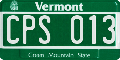 VT license plate CPS013