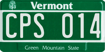 VT license plate CPS014