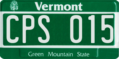 VT license plate CPS015