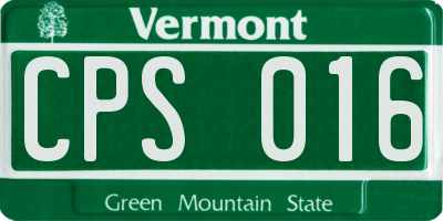 VT license plate CPS016