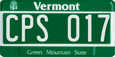 VT license plate CPS017