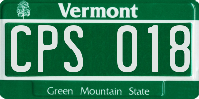 VT license plate CPS018