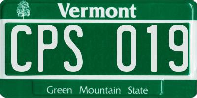 VT license plate CPS019