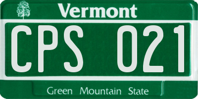 VT license plate CPS021