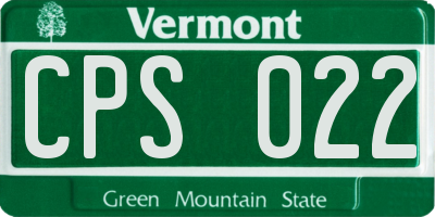 VT license plate CPS022