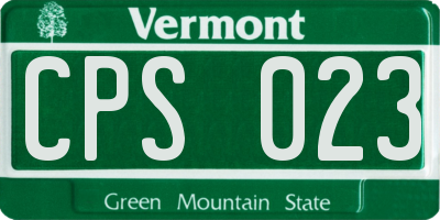 VT license plate CPS023