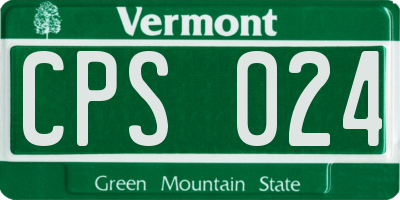 VT license plate CPS024