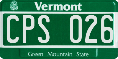 VT license plate CPS026