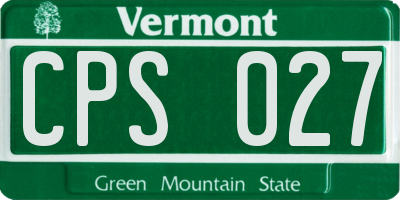 VT license plate CPS027