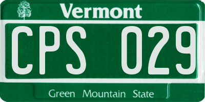 VT license plate CPS029