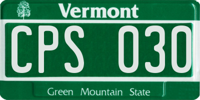 VT license plate CPS030