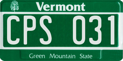 VT license plate CPS031