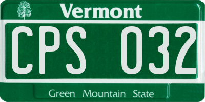 VT license plate CPS032