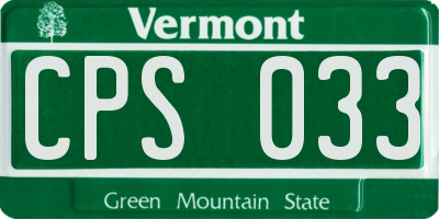 VT license plate CPS033