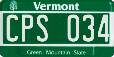 VT license plate CPS034
