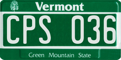 VT license plate CPS036