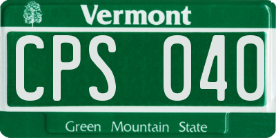 VT license plate CPS040