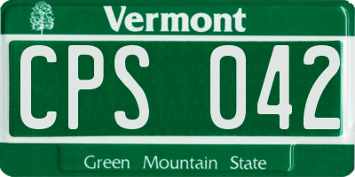 VT license plate CPS042