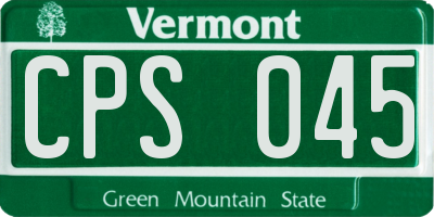 VT license plate CPS045
