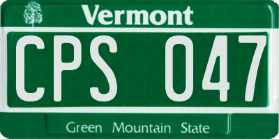 VT license plate CPS047