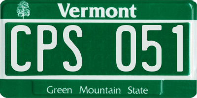 VT license plate CPS051
