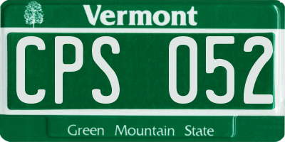 VT license plate CPS052