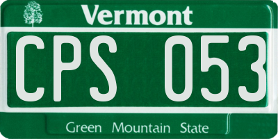 VT license plate CPS053