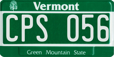 VT license plate CPS056