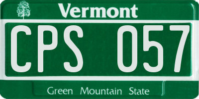 VT license plate CPS057