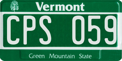 VT license plate CPS059