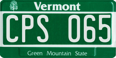 VT license plate CPS065