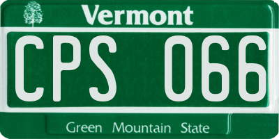 VT license plate CPS066
