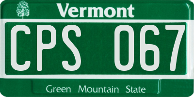 VT license plate CPS067