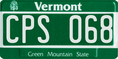 VT license plate CPS068